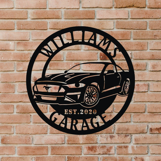 Ford Mustang Metal Sign Garage Sign Car Sign Metal Art Cut Metal Sign - 8 inches - metal sign