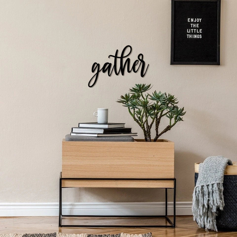 Gather Gather Metal Wall Decor Gather Metal Sign For Home Inspirational Housewarming Gift