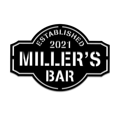 Metal Bar Sign, Custom, Tap, Lounge, Caf, Home Wall Decor, Wedding, Anniversary Art Gift For Him her, Metal Laser Cut Metal Signs Custom Gift Ideas