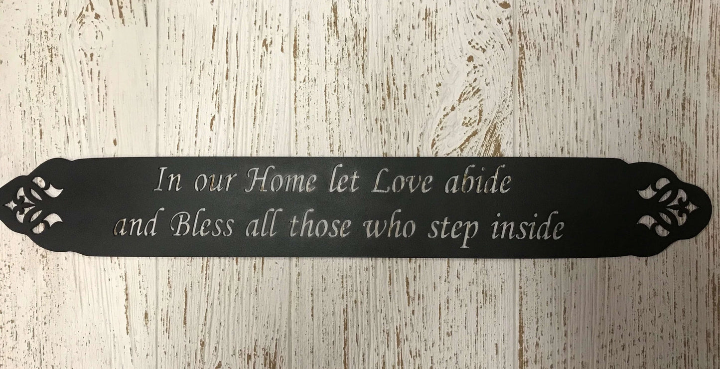 Metal In Our Home Let Love Abide Plaque Metal House Sign