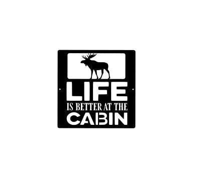 Moose Cabin Decor Cabin Sign Camp Sign Christmas Gift For Him Metal Name Sign Fathers Day