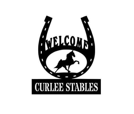 Twh Horshoe Welcome New e Metal Sign - 8 inches - metal sign