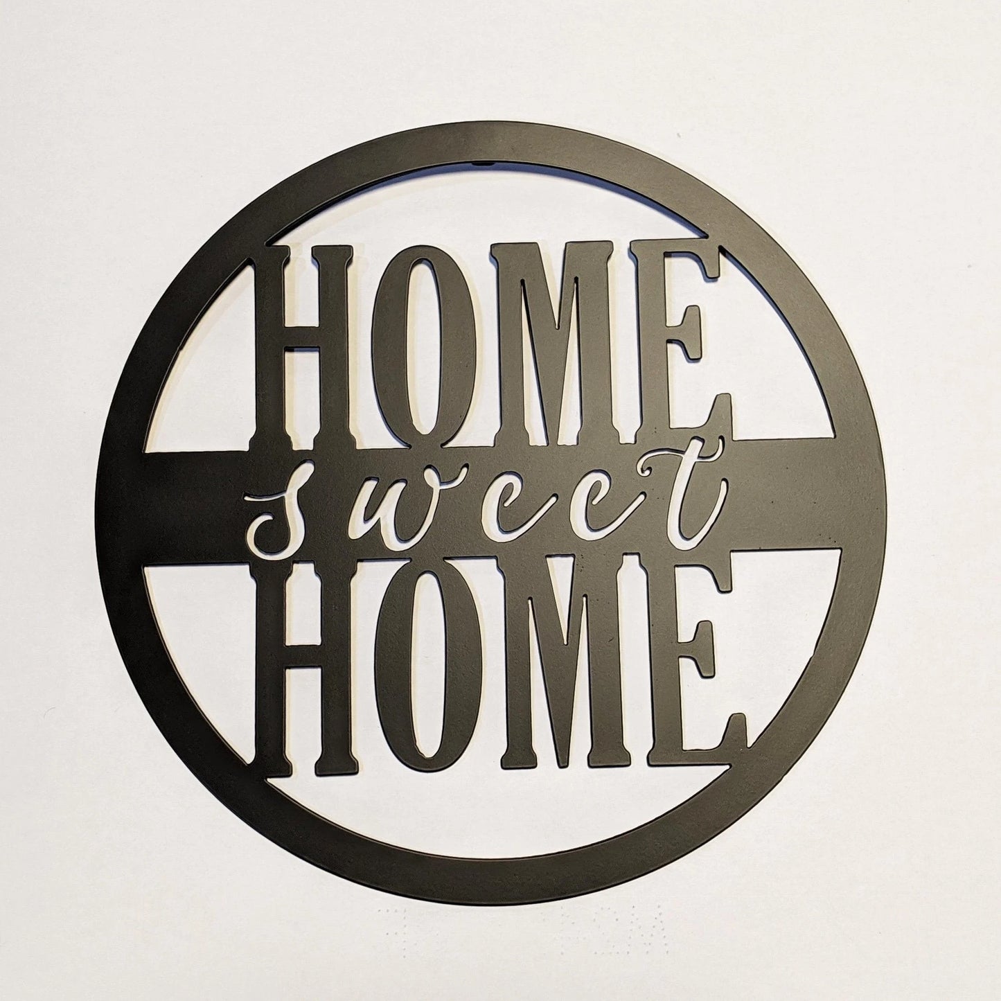 Home Sweet Home Round Metal Sign Script Sweet Metal Art Wall Decor Steel Wall Hanging