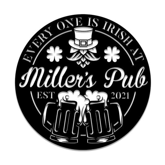 Personalized Irish St. Patrick Day Metal Bar Sign, Custom Pub, Tap, Metal Laser Cut Metal Signs Custom Gift Ideas - 8 inches - metal sign