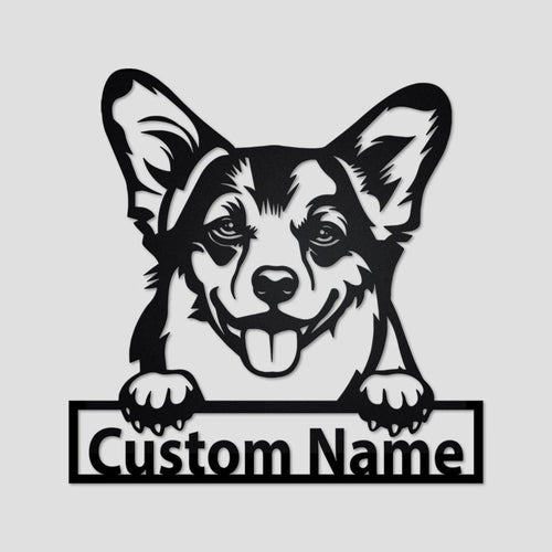 Personalized Custom Welsh Corgi Metal Sign for Dog Lover Custom Name