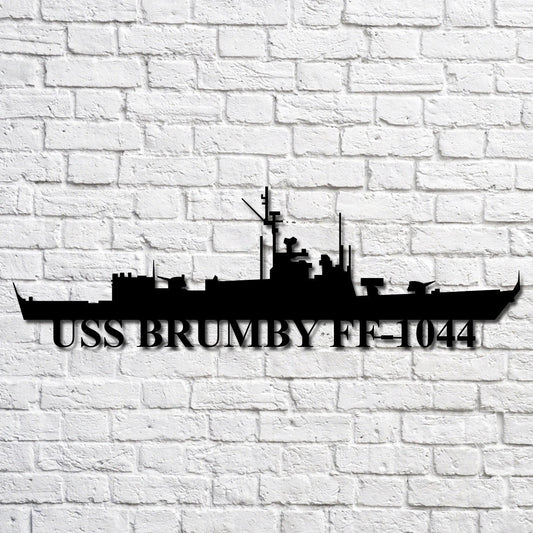 Uss Brumby Ff1044 Navy Ship Metal Art, Custom Us Navy Ship Cut Metal Sign, Gift For Navy Veteran, Navy - metal sign