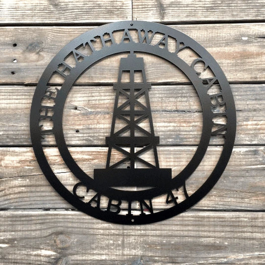 Oil Rig Metal Art Gift For Oil Rig Worker Cut Metal Sign Metal House Sign - 8 inches - metal sign