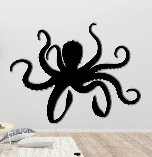 Octopus Wall Art, Octopus Decor, Outdoor Sign, Wall Decor, Beach Wall Art ,wooden Beach Decor, Octopus - metal sign