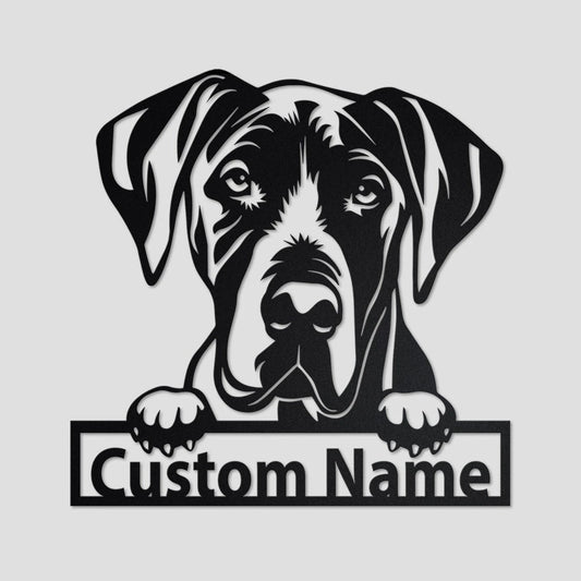 Personalized Custom Great Dane Metal Sign for Dog Lover Custom Name - 8 inches - metal sign