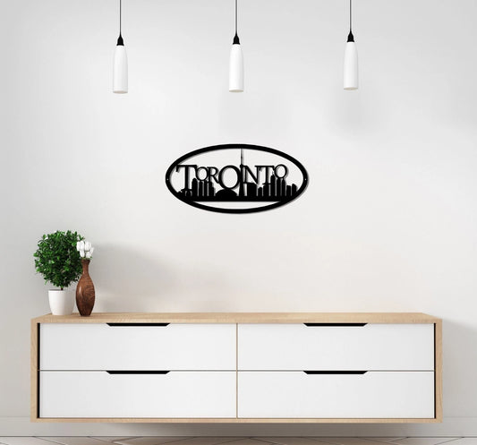 Toronto Skyline Metal Sign Decor Toronto Metal Decor Cn Tower Decor Outdoor Indoor Metal Decor Non Rust Metal Decor City Of Toronto - 8 inches - metal sign