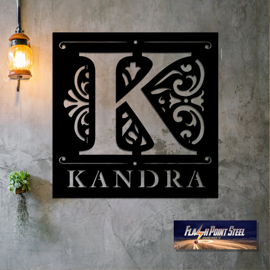 Monogram, Last Name, Metal Wall Art, Steel Art, Holiday Gift, Personalized Gift, Ornament, Hanging - metal sign