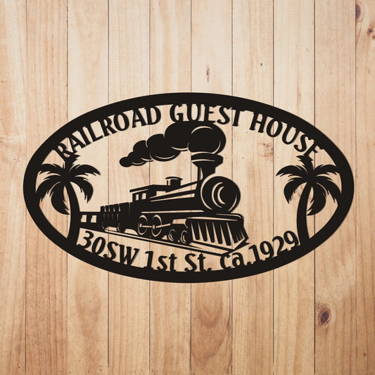 Railroad Signs Railway Sign Train Sign Train Room Train Decor - 8 inches - metal sign