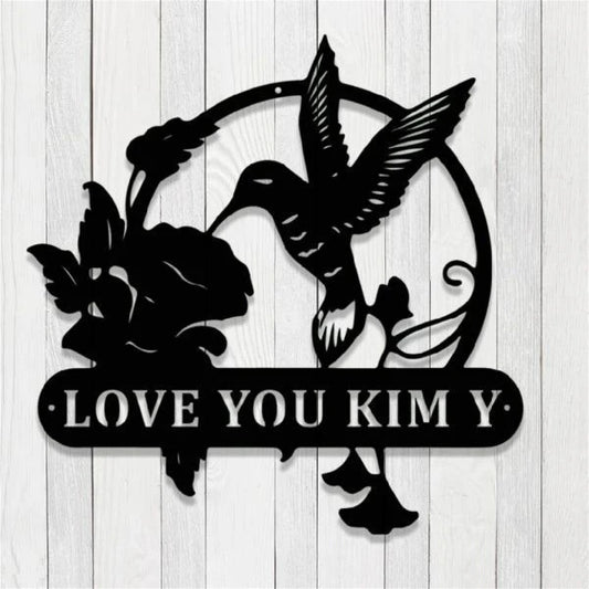 Customized Address Number Hummingbird Metal Sign, Steel Door Hanging, Metal Laser Cut Metal Signs Custom Gift Ideas - 8 inches - metal sign
