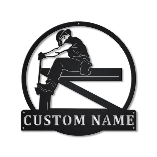 Personalized Ironworker Monogram Metal Sign Art, Custom Ironworker Monogram Metal Sign, Ironworker Gifts - metal sign