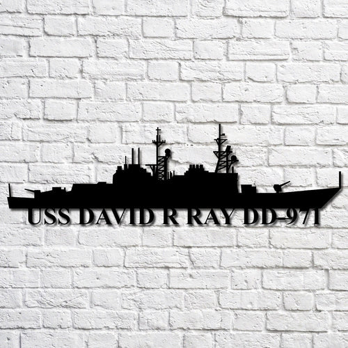 Uss David R Ray Dd971 Navy Ship Metal Art, Custom Us Navy Ship Cut Metal Sign, Gift For Navy Veteran, Navy Ships Silhouette Metal Art, Navy Home Decor Laser Cut Metal Signs Custom Gift Ideas