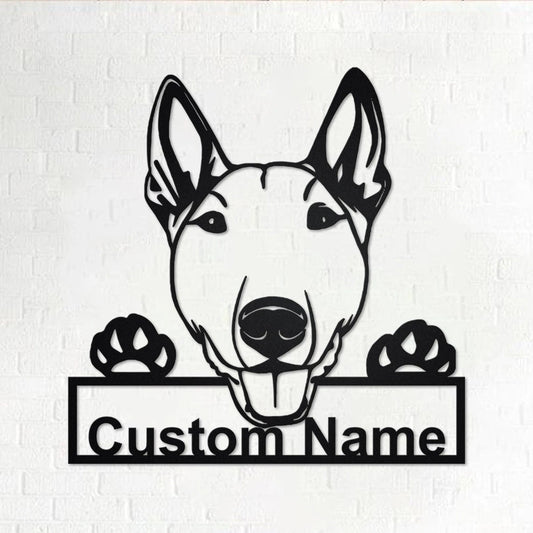 Personalized Custom Bull Terrier Metal Sign for Dog Lover Custom Name - 8 inches - metal sign