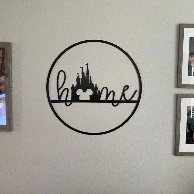Home Metal Sign Dsney Castle Metal Sign Housewarming Gift Custom Metal Door Hanger Wedding Kid Room