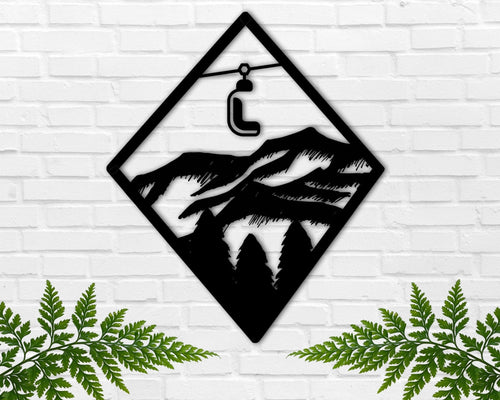 Snowboarding Metal Art Skiing Metal Sign Ski Lift Snowboarding Wall Decor Gift For Snowboarder Gift For Skiier Winter Decor