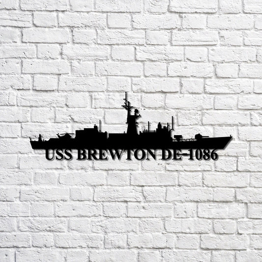 Uss Brewton De1086 Navy Ship Metal Sign, Memory Wall Metal Sign Gift For Navy Veteran, Navy Ships - metal sign
