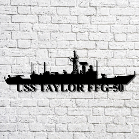 Uss Taylor Ffg50 Navy Ship Metal Art, Gift For Navy Veteran, Navy Ships Silhouette Metal Art, Navy Home Decor Laser Cut Metal Signs Custom Gift Ideas
