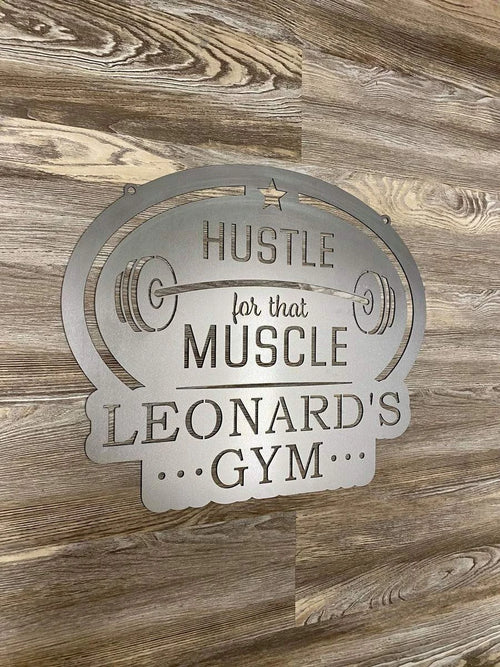 Personalized Metal Hustle Gym Sign Cut Metal Sign Metal House Sign