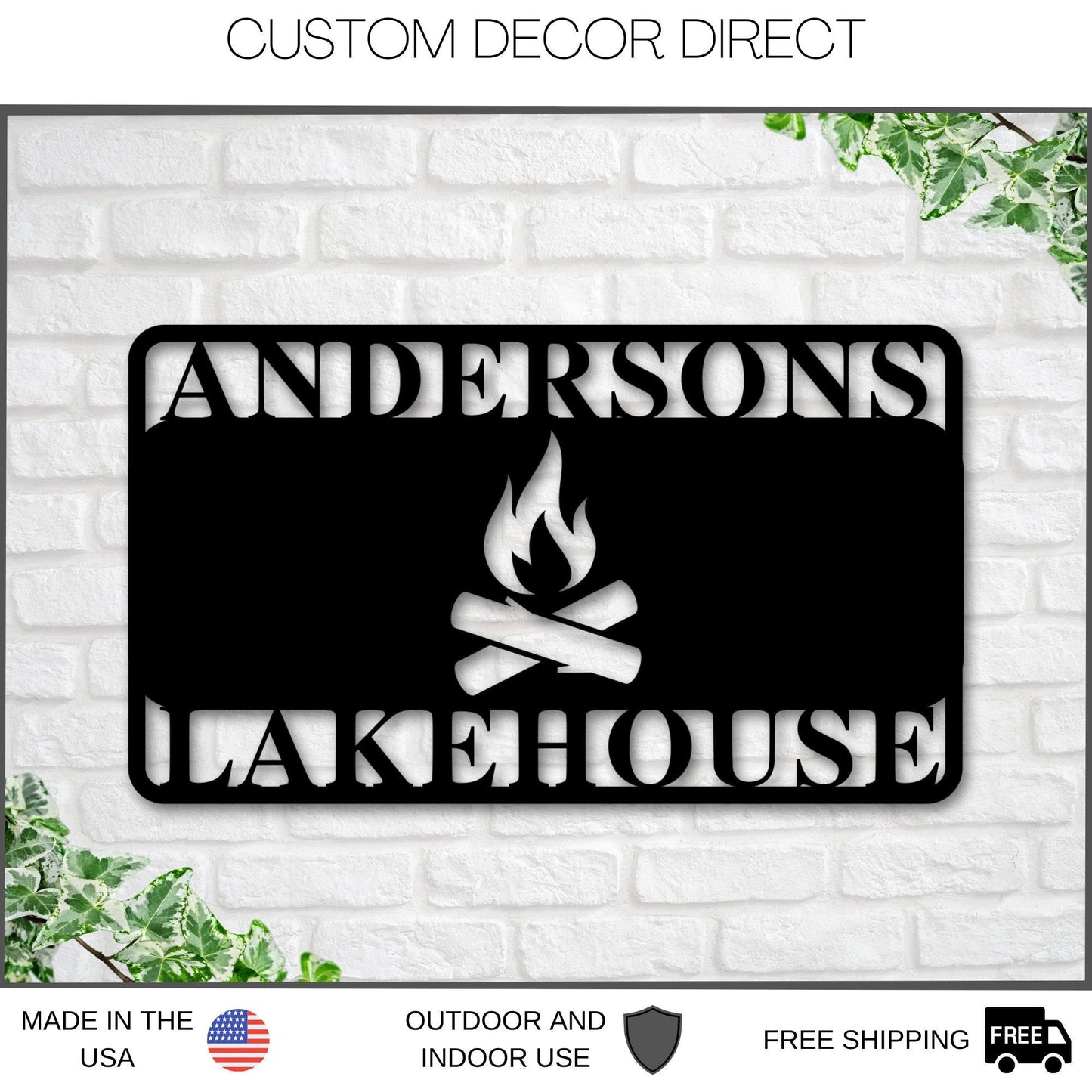 Christmas Gift, Metal Sign, Personalized Lakehouse Sign, Cottage Sign, Camp Fire Sign, Custom Sign, Personalized Camp Sign, Rv Sign, Best Laser Cut Metal Signs Custom Gift Ideas