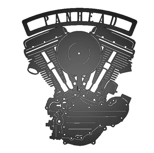 Panhead Engine Metal Garage Sign Biker Gift Motorcycle Engine Metal Wall Sign Work Shop Decor - metal sign