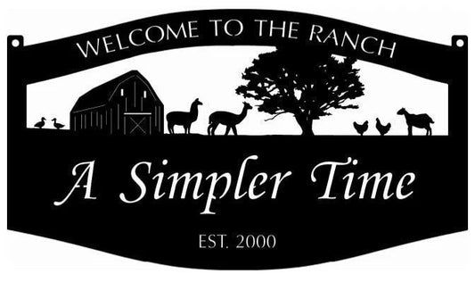 Metal Farm Sign ,barn, Alpaca, Goat Sign Customized With Your Name, Metal Wall Art, Metal House Sign - metal sign