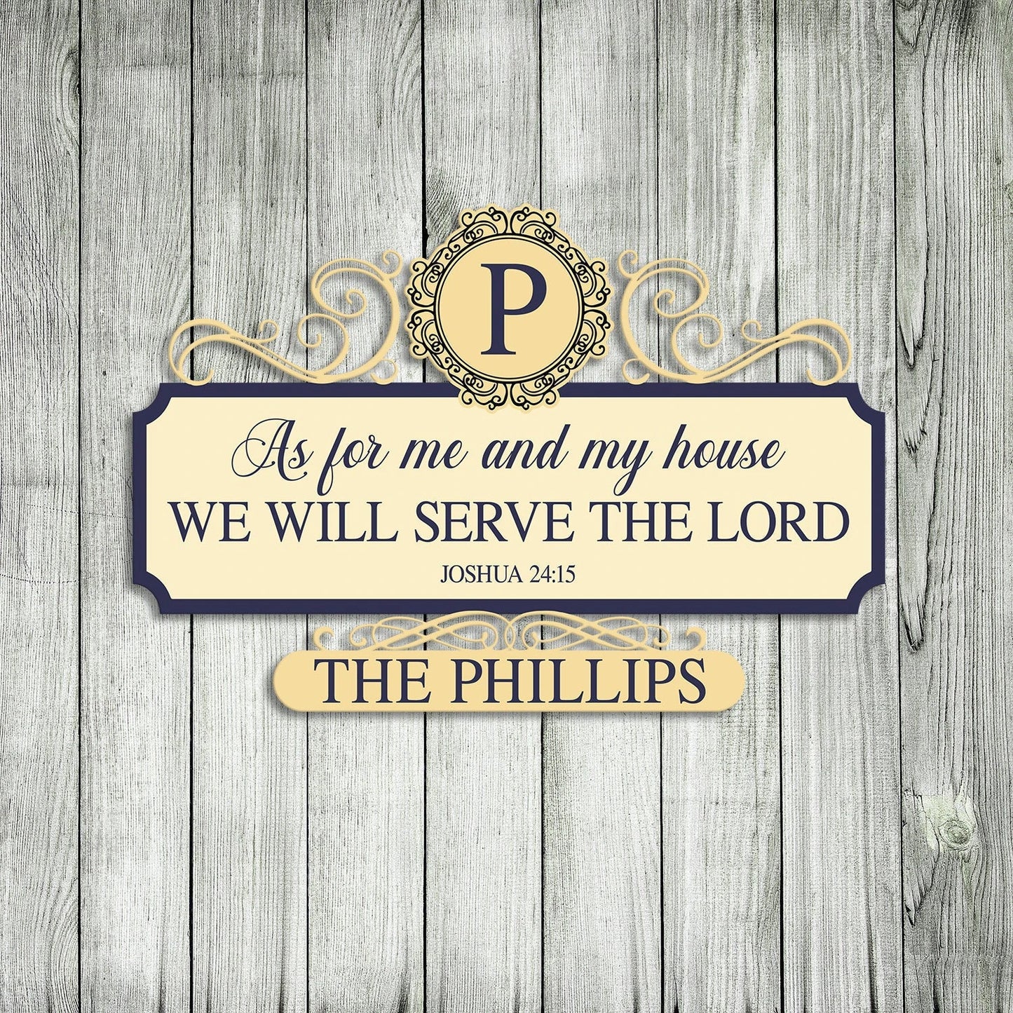 As For Me And My House We Will Serve The Lord Joshua 24 15 Jesus Christ Personalized Metal Sign, Custom God Christmas Wall Decoration Laser Cut Metal Signs Custom Gift Ideas