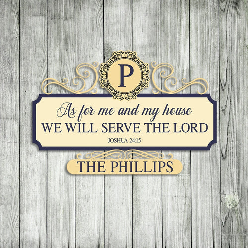 As For Me And My House We Will Serve The Lord Joshua 24 15 Jesus Christ Personalized Metal Sign, Custom God Christmas Wall Decoration Laser Cut Metal Signs Custom Gift Ideas