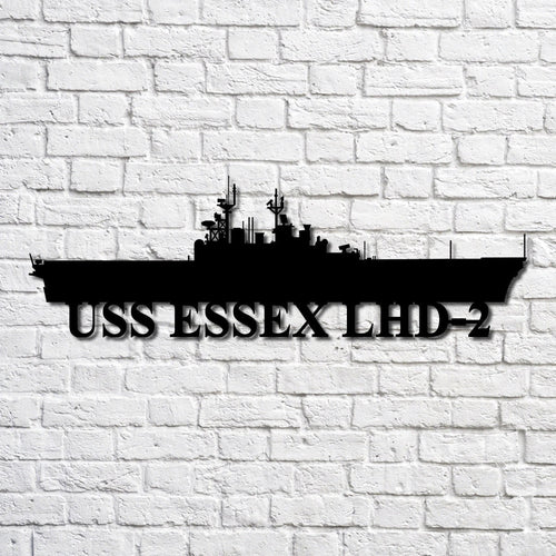 Uss Essex Lhd2 Navy Ship Metal Art, Custom Us Navy Ship Cut Metal Sign, Gift For Navy Veteran, Navy Ships Silhouette Metal Art, Navy Home Decor Laser Cut Metal Signs Custom Gift Ideas