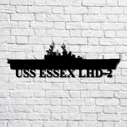 Uss Essex Lhd2 Navy Ship Metal Art, Custom Us Navy Ship Cut Metal Sign, Gift For Navy Veteran, Navy Ships - metal sign