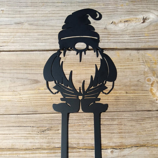 Gnome Metal Garden Sign Medium Cut Metal Sign Wall Metal Art - 8 inches - metal sign
