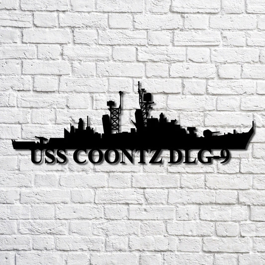 Uss Coontz Dlg9 V2 Navy Ship Metal Art, Custom Us Navy Ship Cut Metal Sign, Gift For Navy Veteran, Navy - metal sign