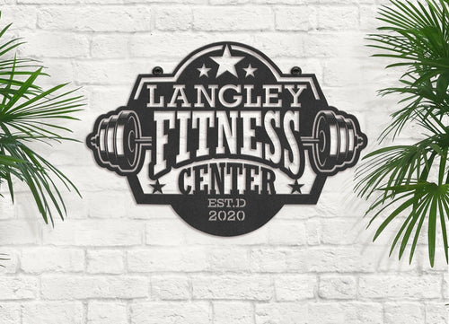 Personalized Your Name Metal Fitness Center Sign Custom Metal Gym Sign