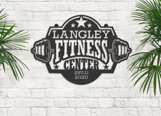 Personalized Your Name Metal Fitness Center Sign Custom Metal Gym Sign - 8 inches - metal sign