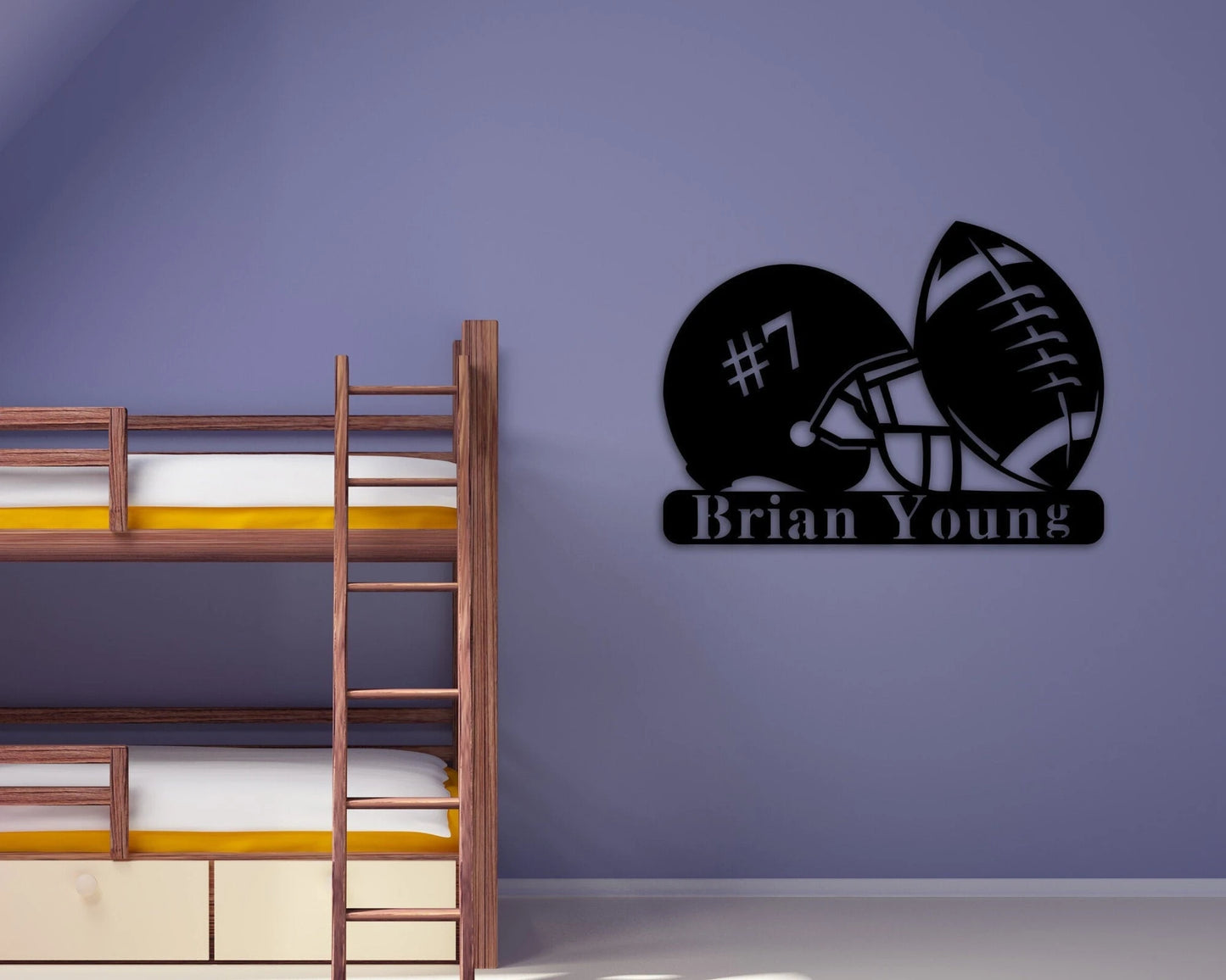 Custom Name Sign, Personalized Football Name Sign, Custom Metal, Football, Metal Nursery Wall Hanger, Sport Home Decor Football Lover Gifts, Metal Laser Cut Metal Signs Custom Gift Ideas