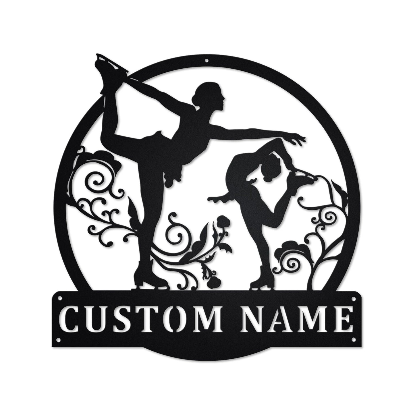 Personalized Figure Skating Metal Sign, Figure Skating Metal Wall Art, Figure Skating Metal Wall Decor, Figure Skating Lover Gift, Metal Laser Cut Metal Signs Custom Gift Ideas