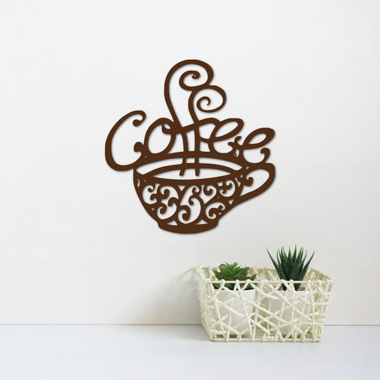 Coffee Cup Sign Metal Coffee Sign Gifts For Coffee Lovers Coffee Basket Kitchen Decor Office Coffee Sign Barista Decor - 8 inches - metal sign
