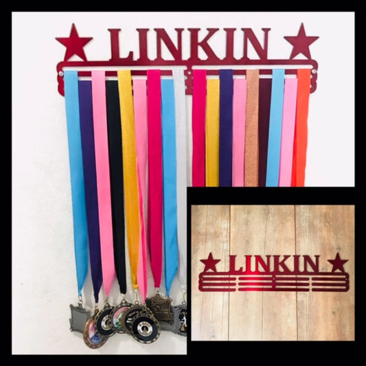Gymnastics Custom Name Design Medal Hanger Holder Display Rack 3 Rung, Cut Metal Sign, Metal Wall Art - metal sign