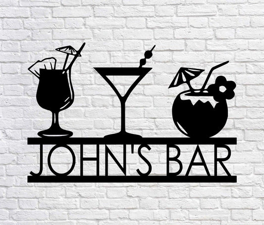 Personalized Bar Theme Sign, Custom Bar Theme Sign, Drink Sign, Metal Family Name Sign For Bar, Beer - metal sign