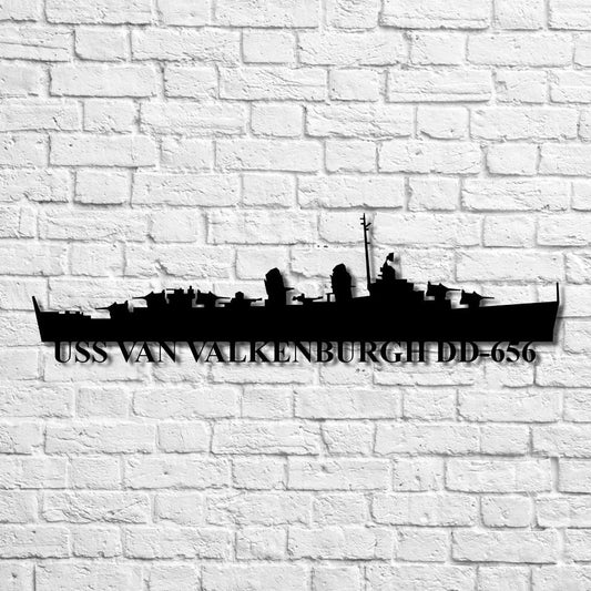 Uss Van Valkenburgh Dd656 Navy Ship Metal Art, Custom Us Navy Ship Cut Metal Sign, Gift For Navy Veteran, Navy Ships Silhouette Metal Art, Navy Home Decor Laser Cut Metal Signs Custom Gift Ideas