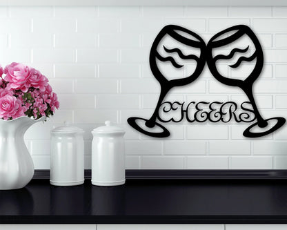 Cheers Sign Cheers Metal Word Art Cheers Bar Sign Cheers Porch Decor Cheers Welcome Sign Bar Sign For Home Bar Decor Wine