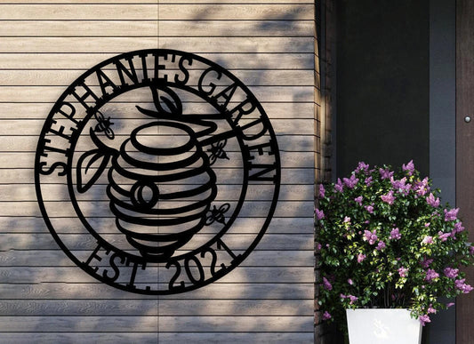 Personalized Metal Beehive Sign, Metal Bee Sign, Beekeeper Business, Metal Garden Sign, Farmer Apiarist - metal sign