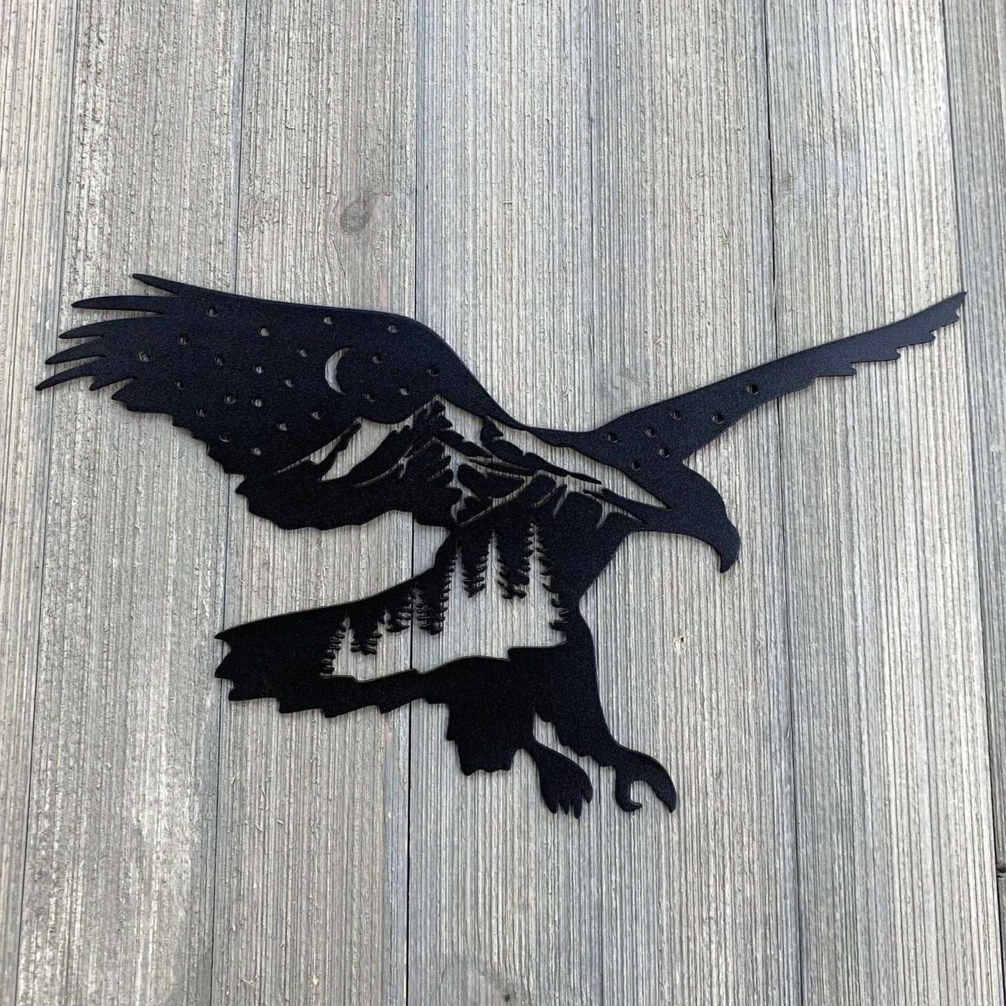 Eagle Mountain Scene Metal Sign Cutout Cut Metal Sign Wall Metal Art