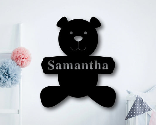 Personalized Metal Stuffies Sign, Custom Baby Sign With Teddy Bear, Baby Gifts With Name, It's A Girl - wedding detail