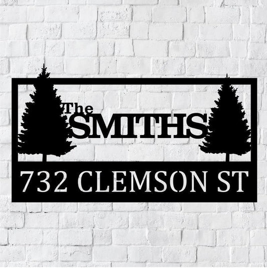 Personalized Family Name Metal Address Sign, Housewarming Gift, Wedding Gift, Nature Metal Monogram Name - wedding detail