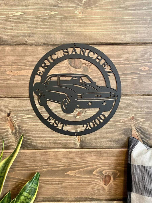 Personalized 1969 Chevrolet Camaro Sign, Cut Metal Sign, Metal Wall Art, Metal House Sign Laser Cut Metal Signs Custom Gift Ideas - 8 inches - metal sign
