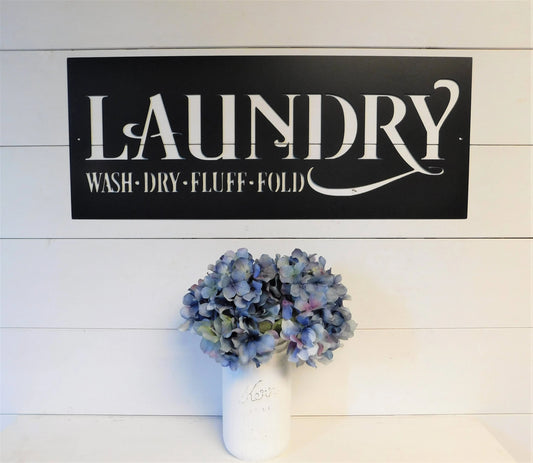 Laundry Sign Laundry Room Sign Washroom Sign - 8 inches - metal sign