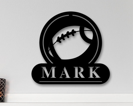 Christmas Gift, Personalized Metal Football Sign, Metal Football Wall Art, Football Sign, Birthday - metal sign